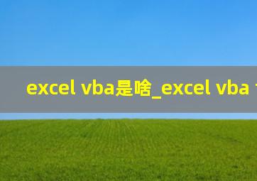 excel vba是啥_excel vba filter